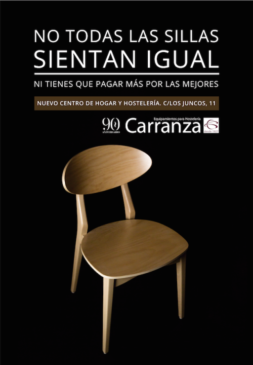 Fotografía publicitaria de silla para hostelería - Carranza equipamiento Granada
